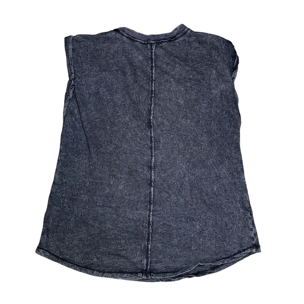 Pilcro Muscle Tank Women Medium Black Excellent Acid Wash Slub Cotton Tee - Picture 5 of 5